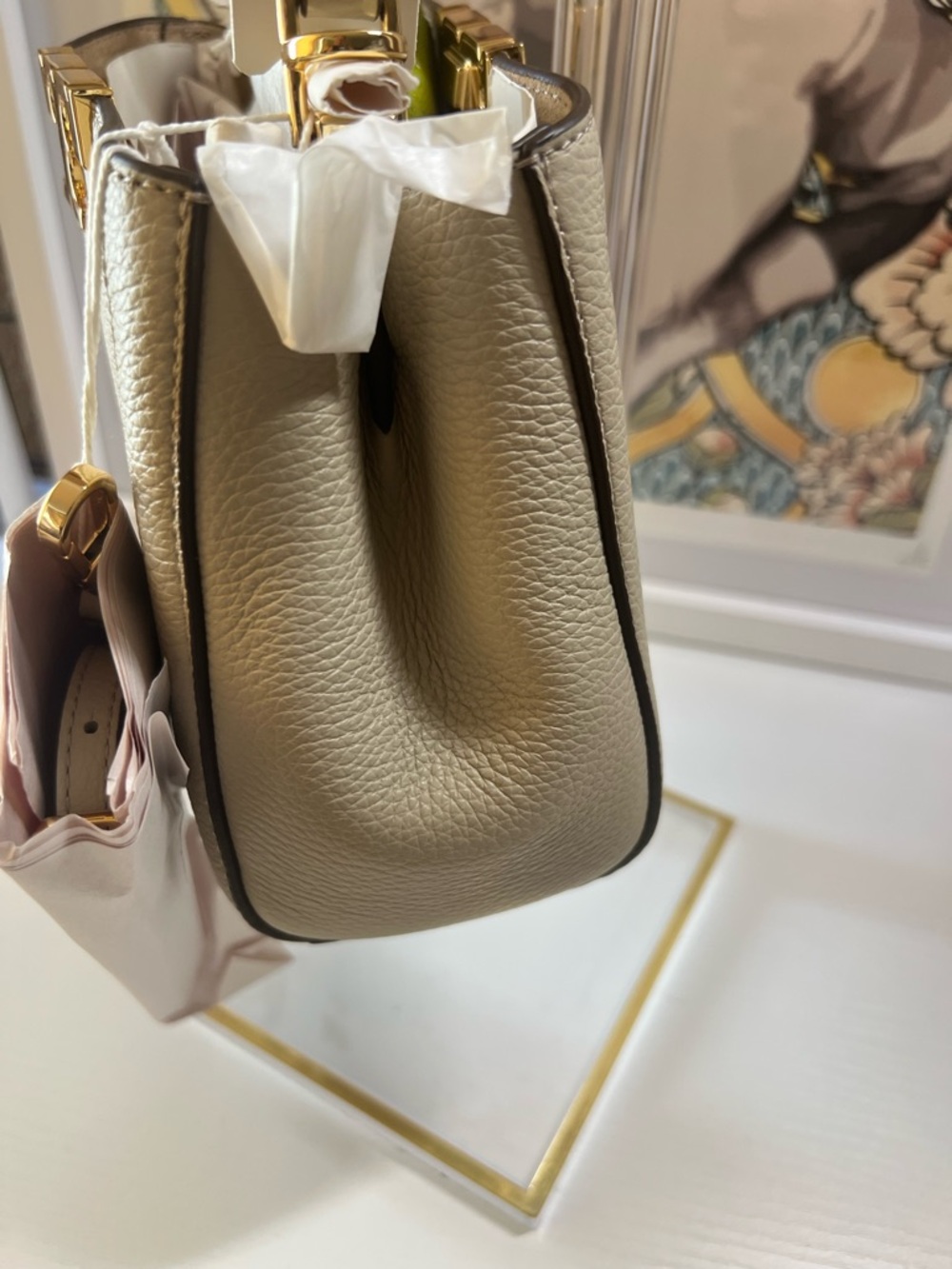 TORY BURCH Eleanor Soft Leather Mini Satchel - Light Stone - Picture 10 of 13